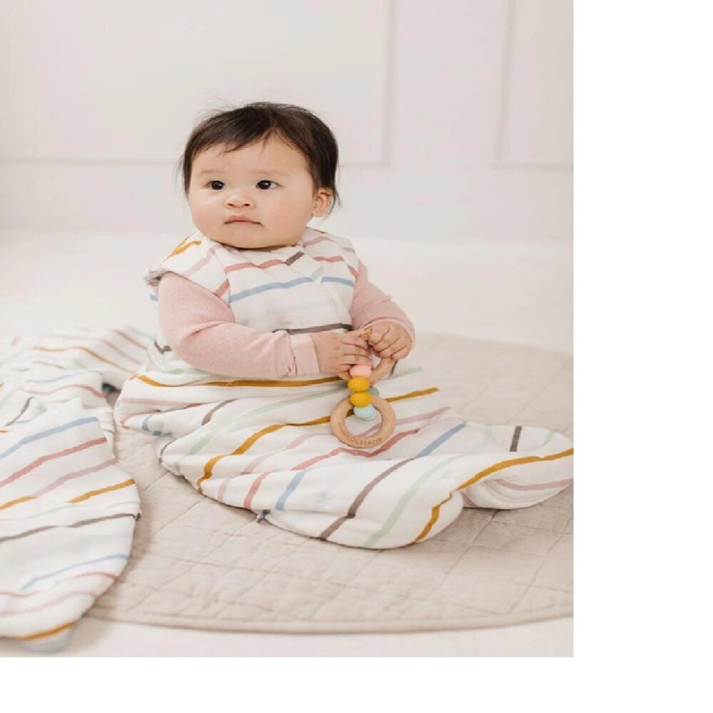 Loulou Lollipop TENCEL Sleep Bag 1.0 Tog - Pastel Stripes Cream, 18-36 Months